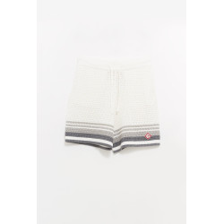 CASABLANCA WHITE GREY CROCHET SHORTS